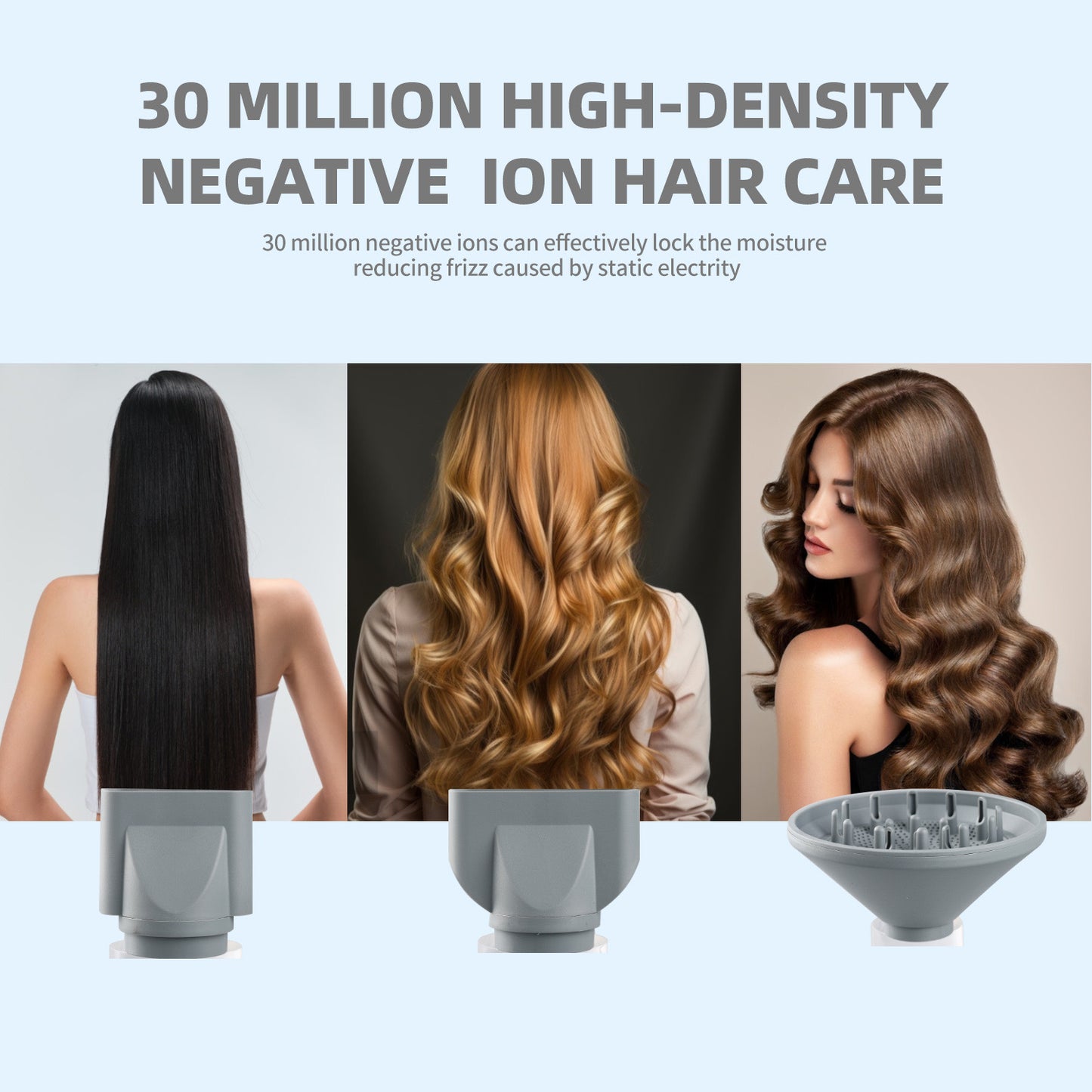 1800W High-Speed Foldable Travel Salon Ionic Blow Dryer, Brushless Motor for Fast Drying & Frizz Control, 3 Temps & 3 Speeds, Lightweight, Portable & Quiet with 3 Magnetic Nozzles