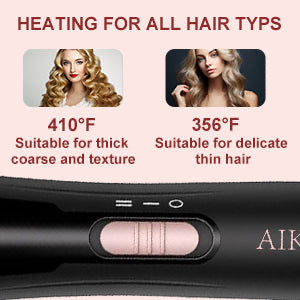 1.5 Inch Thermal Curling Brush for Natural Curls, Ionic Ceramic Heated Round Brush Adds Volume and Makes Hair Smoother, Dual Voltage Heated Round Brush Volumizer, Fast Heat-Up and Easy to Use