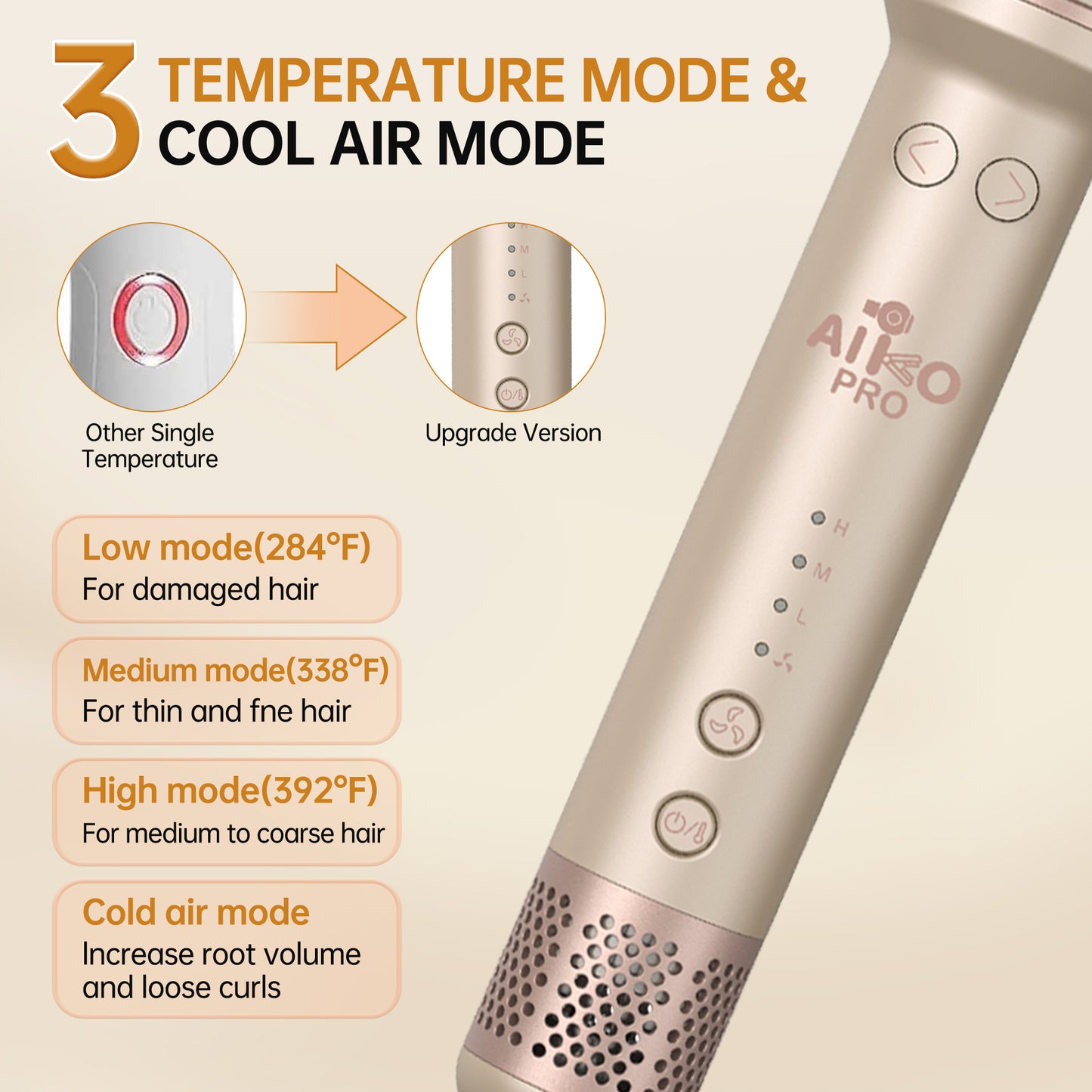 1.5 Inch Auto Rotating Curling Brush, Spinning Heated Thermal Round Brush Volumizer, 3 in 1 Ionic Hair Brush Styler for Long Medium Hair, 3 Temp Settings, 30S Fast Heat-Up, Dual Voltage