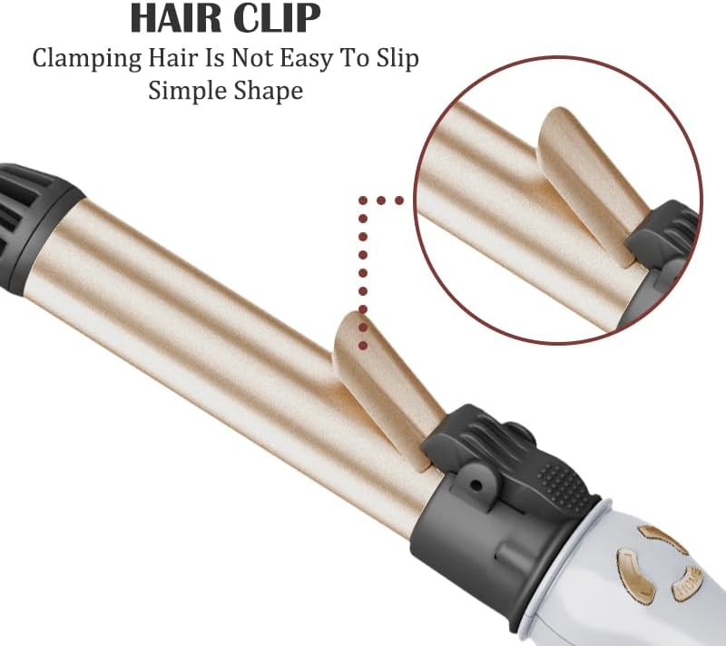 AIKO PRO 1 Inch Professional Automatic Rotating Curling Iron, Nano Titanium Auto Spin Curling Wand Hair Curler with 11 Adjustable Temps 250°F to 450°F, 60 Min Auto Shut-Off, Anti-Scald & Dual Voltage