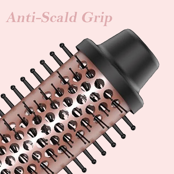 1.5 Inch Thermal Curling Brush for Natural Curls, Ionic Ceramic Heated Round Brush Adds Volume and Makes Hair Smoother, Dual Voltage Heated Round Brush Volumizer, Fast Heat-Up and Easy to Use