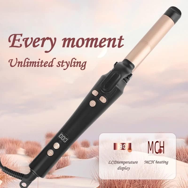 AIKO PRO Auto Rotating Ceramic Curling Iron, Professional 1 Inch LCD Rotating Hair Curler Titanium Auto Hair Curling Iron Self Curling Wand, 4 Adjustable Temps, Fast Heat-Up, Dual Voltage & Anti-Scald