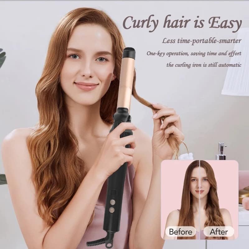 AIKO PRO Auto Rotating Ceramic Curling Iron, Professional 1 Inch LCD Rotating Hair Curler Titanium Auto Hair Curling Iron Self Curling Wand, 4 Adjustable Temps, Fast Heat-Up, Dual Voltage & Anti-Scald