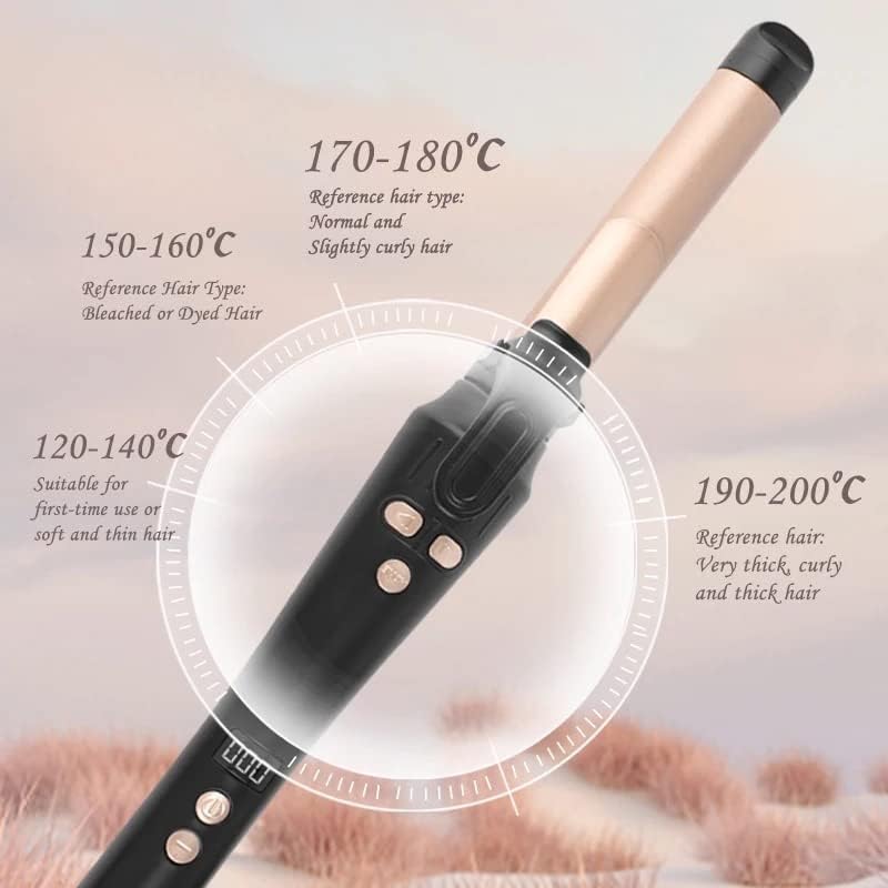AIKO PRO Auto Rotating Ceramic Curling Iron, Professional 1 Inch LCD Rotating Hair Curler Titanium Auto Hair Curling Iron Self Curling Wand, 4 Adjustable Temps, Fast Heat-Up, Dual Voltage & Anti-Scald