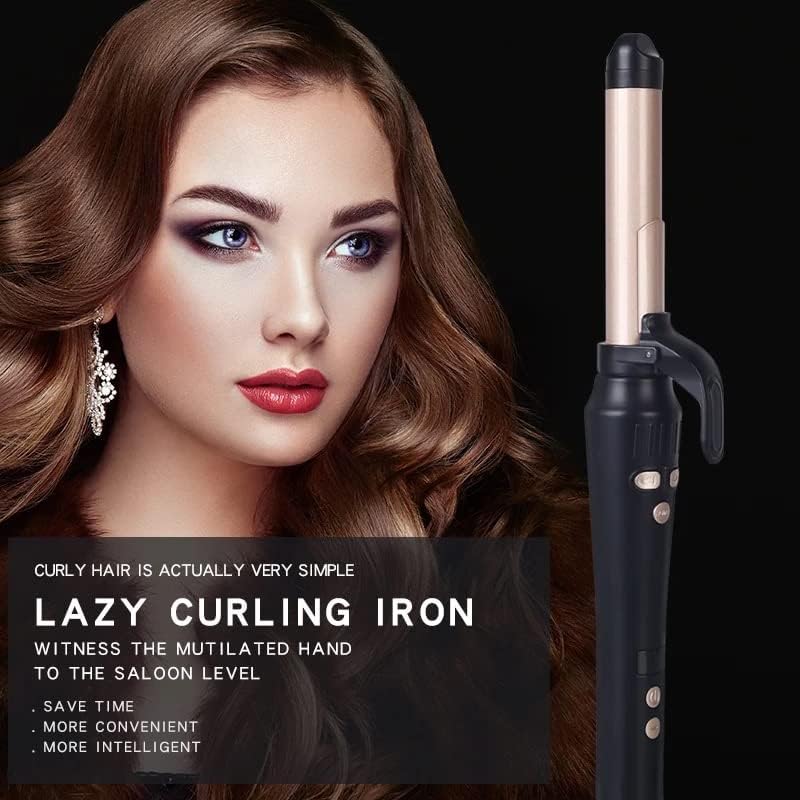 AIKO PRO Auto Rotating Ceramic Curling Iron, Professional 1 Inch LCD Rotating Hair Curler Titanium Auto Hair Curling Iron Self Curling Wand, 4 Adjustable Temps, Fast Heat-Up, Dual Voltage & Anti-Scald