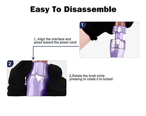 AIKO PRO 6 in 1 Interchangeable Ceramic Curling Iron, Wand Set with Hair Straightener Brush, Instant Heat-Up, Auto Shut Off LCD and Temperature Adjustment Include Glove, Dual Voltage, Purple