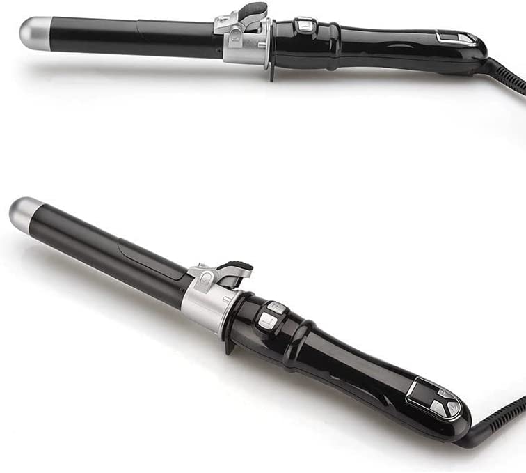 AIKO PRO Auto Rotating Hair Curler Curling Wand 28mm 1.1 Inch Curling Irons Hair Waver 30s Instant Heat-Up, Anti-Scald & Dual Voltage, with LCD Temp Display, Black, (L1920)