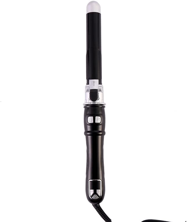 AIKO PRO Auto Rotating Hair Curler Curling Wand 28mm 1.1 Inch Curling Irons Hair Waver 30s Instant Heat-Up, Anti-Scald & Dual Voltage, with LCD Temp Display, Black, (L1920)