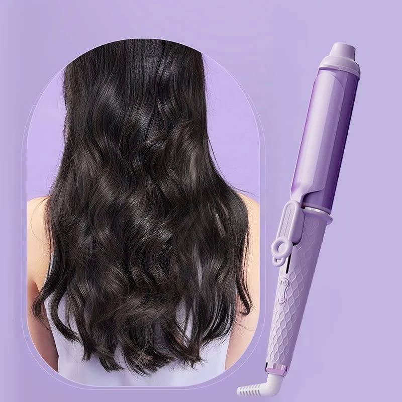 Aiko Professional Tourmaline 1 1/2 Inch Ceramic Curling Iron with Natural Curls, 1.5 Inch Extra Large Barrel Curling Wand for Soft Waves with Negative Ions Dual Voltage, Pastel Purple