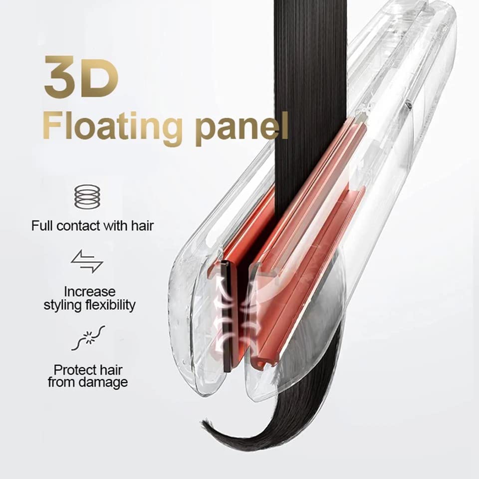 AIKO PRO 2 in 1 Ceramic Tourmaline Hair Straightener, Flat Iron and Curler LCD Display, Negative Ion Floating Plate Fast Heat-Up with Adjustable Temp for All Hair Type