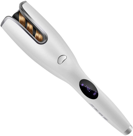 AIKO PRO LCD Automatic Ceramic Air Rotating Portable Curling Iron Wand Anti-Scald Hair Curler with LED Display, Adjustable Temp & Dual Voltage Air Spin N Curler Fast Heat-Up for All Hair Types