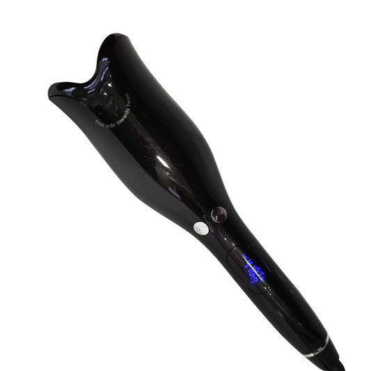 AIKO PRO Professional Ceramic Automatic Rotating Far-Infrared Hair Curler with Digital LCD Display, 1 Inch Rose Hair Air Spin Curling Iron Barrel for All Hair Types, Dual Voltage