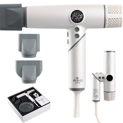 1800W High-Speed Foldable Travel Salon Ionic Blow Dryer, Brushless Motor for Fast Drying & Frizz Control, 3 Temps & 3 Speeds, Lightweight, Portable & Quiet with 3 Magnetic Nozzles
