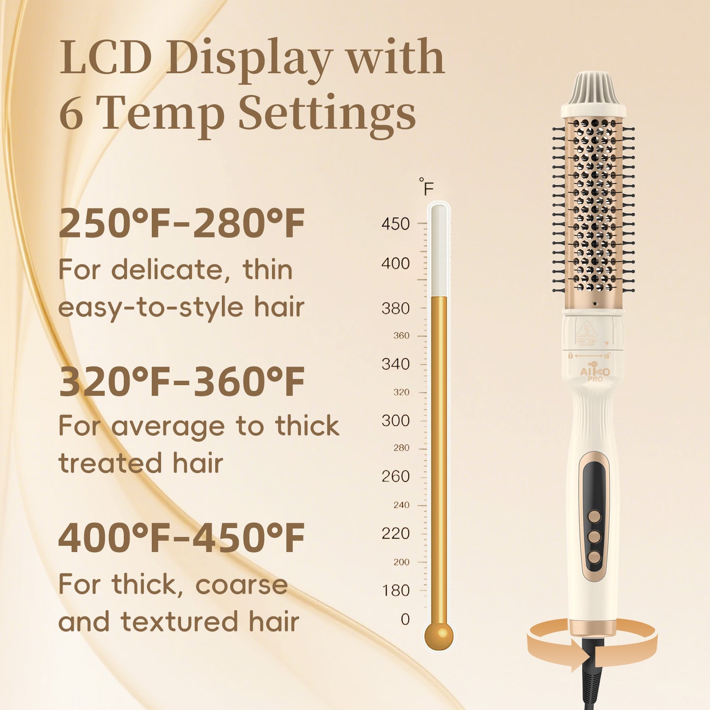 AIKO PRO 6 in 1 Curling Iron Set with Thermal Brush, Hair Straightener, 3 Barrel Hair Crimper, 3 Ceramic Curling Wands (0.35"-1.25"), Fast Heat Up, Dual Voltage with a Glove, Gifts for Women