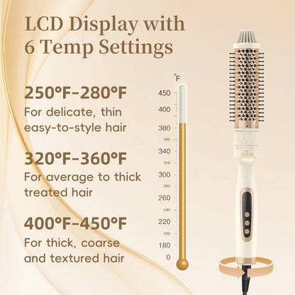 AIKO PRO 6 in 1 Curling Iron Set with Thermal Brush, Hair Straightener, 3 Barrel Hair Crimper, 3 Ceramic Curling Wands (0.35"-1.25"), Fast Heat Up, Dual Voltage with a Glove, Gifts for Women