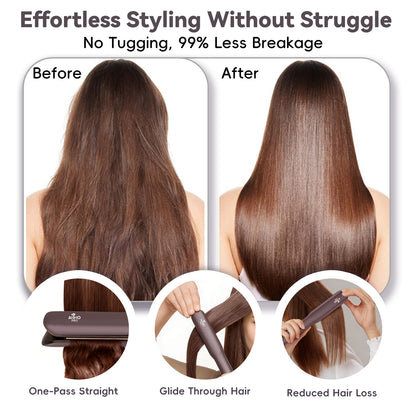 AirGlide 2-in-1 Wet to Dry Hair Straightener & Blow Dryer with High Speed Airflow Featuring AI Heat Control. Frizz-Defying Ions • Ultra-Light • Damage-Free Smart Styling Tool for Straight & Sleek Hair