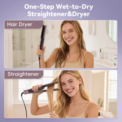 AirGlide 2-in-1 Wet to Dry Hair Straightener & Blow Dryer with High Speed Airflow Featuring AI Heat Control. Frizz-Defying Ions • Ultra-Light • Damage-Free Smart Styling Tool for Straight & Sleek Hair