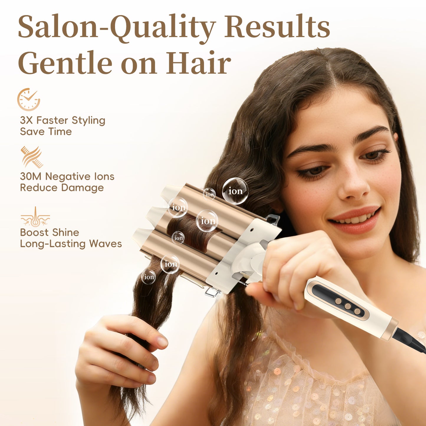AIKO PRO 6 in 1 Curling Iron Set with Thermal Brush, Hair Straightener, 3 Barrel Hair Crimper, 3 Ceramic Curling Wands (0.35"-1.25"), Fast Heat Up, Dual Voltage with a Glove, Gifts for Women