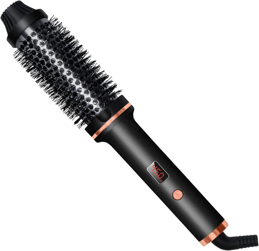 AIKO 1.25 Inch Heated Curling Brush Ceramic Tourmaline Ionic Curling Iron Volumizing Comb, Fast Heat-Up, Dual Voltage, Travel Friendly