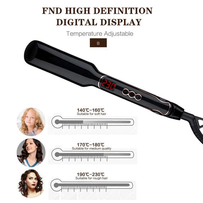 AIKO PRO 2-in-1 Hair Volumizing Iron Hair Straightener Ceramic Crimper Corrugated Curler Volumizer