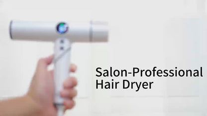 1800W High-Speed Foldable Travel Salon Ionic Blow Dryer, Brushless Motor for Fast Drying & Frizz Control, 3 Temps & 3 Speeds, Lightweight, Portable & Quiet with 3 Magnetic Nozzles