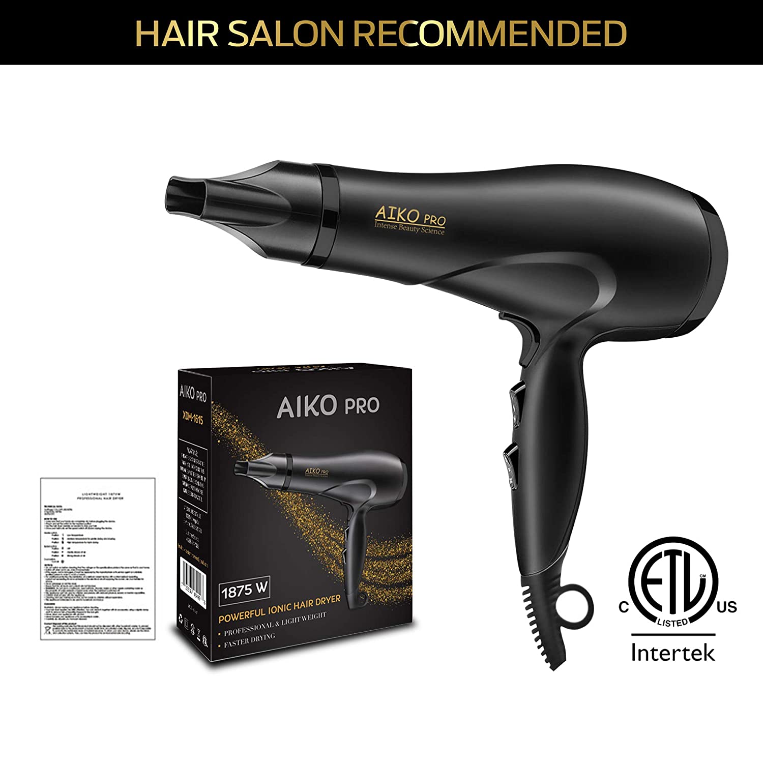 AIKO PRO 1875W Negative Ionic Professional Fast Dryer Hair Dryer Ligh