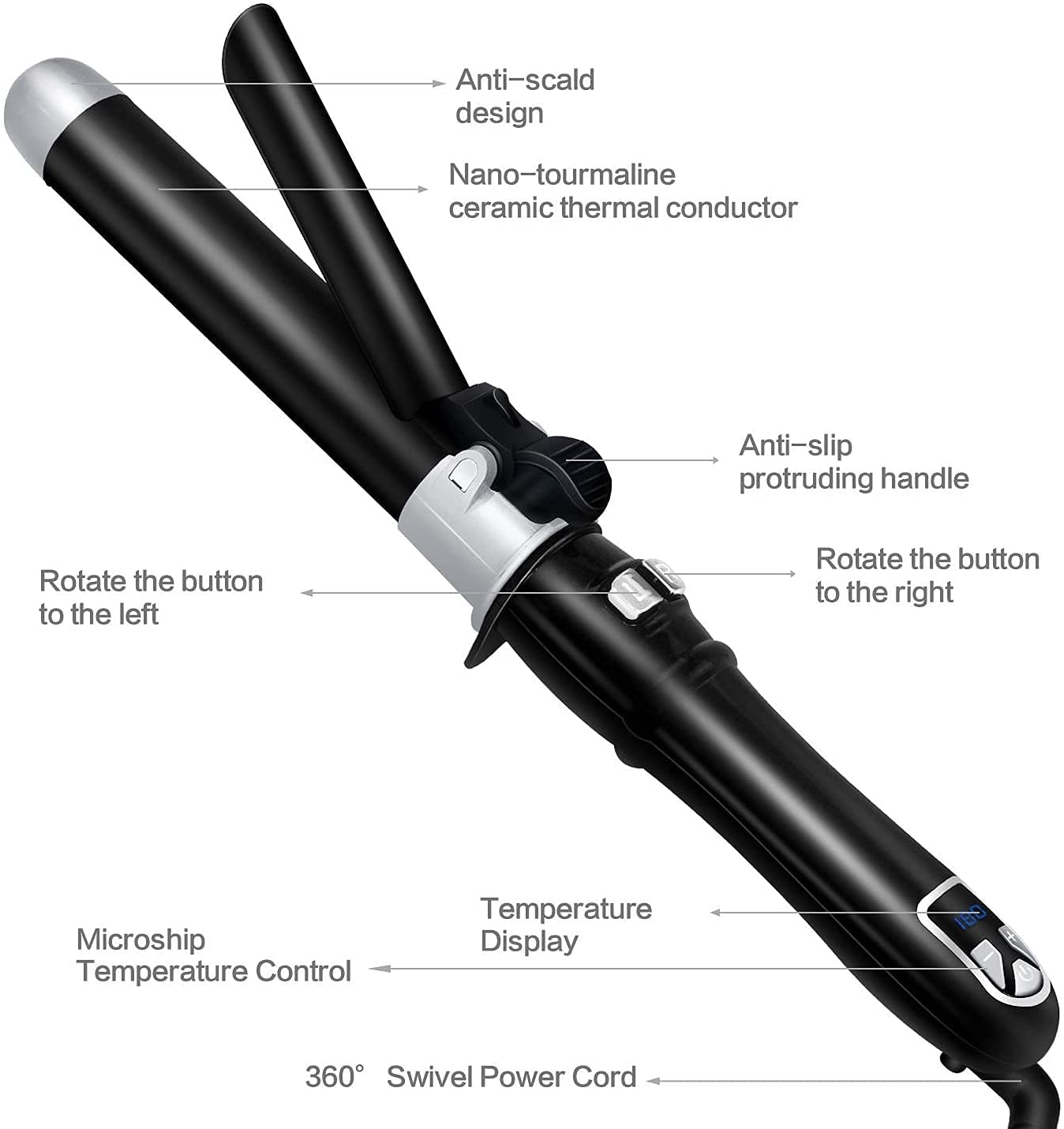 Tourmaline or clearance titanium curling iron