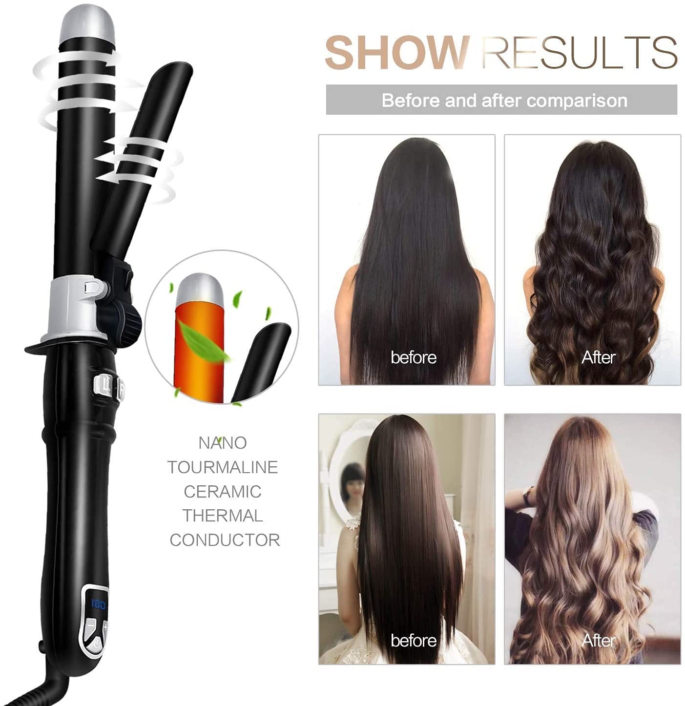 Heated hair outlet curler