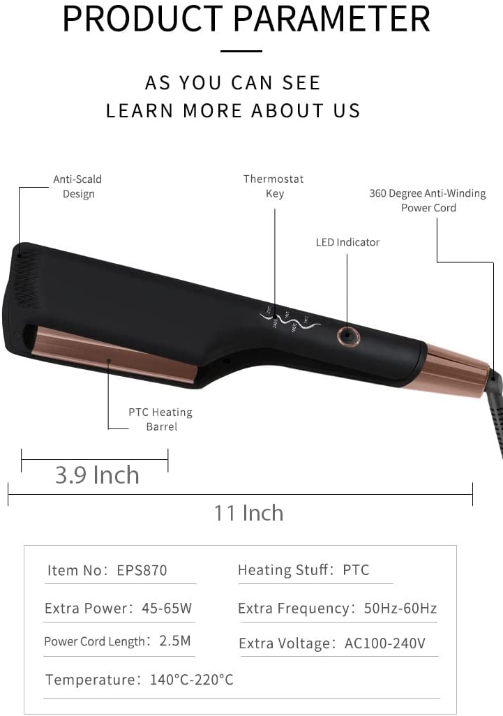 AIKO PRO Double Barrel Ceramic Hair Waver, Beach Wave Egg Roll Curling Iron, 2 Embedded Ceramic Barrels Styling Tool (White, Rose Gold), 1 inch