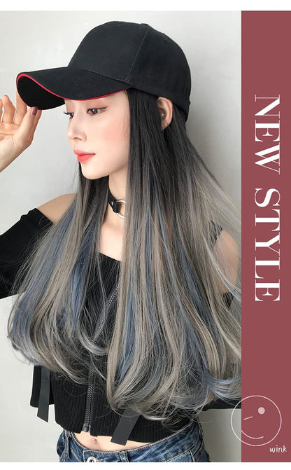 Female Long Straight Polygon Hair W Baseball Cap - Buy Royalty Free 3D  model by 3dia (@3dia) [f38d23f]