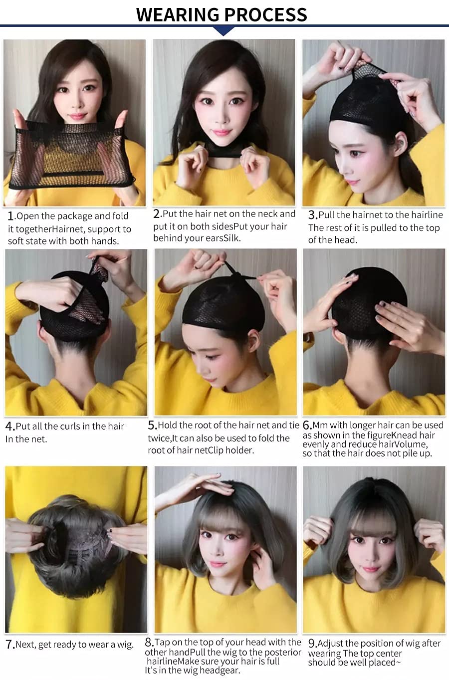 AIKO PRO Korean Fashion 14 Inch Straight Short Wig for Women Natural Shoulder Length Straight Synthetic Short Lolita Wigs with Bangs For Cosplay and